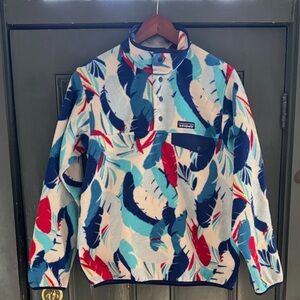 Patagonia Multicolor Feather Snap T synchilla Fleece- rare